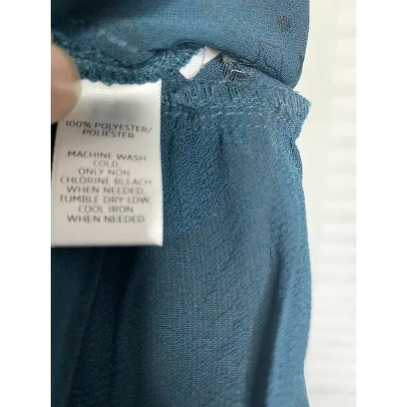 Ann Taylor LOFT XS Dark Green Floral Blouse - Picture 6 of 6